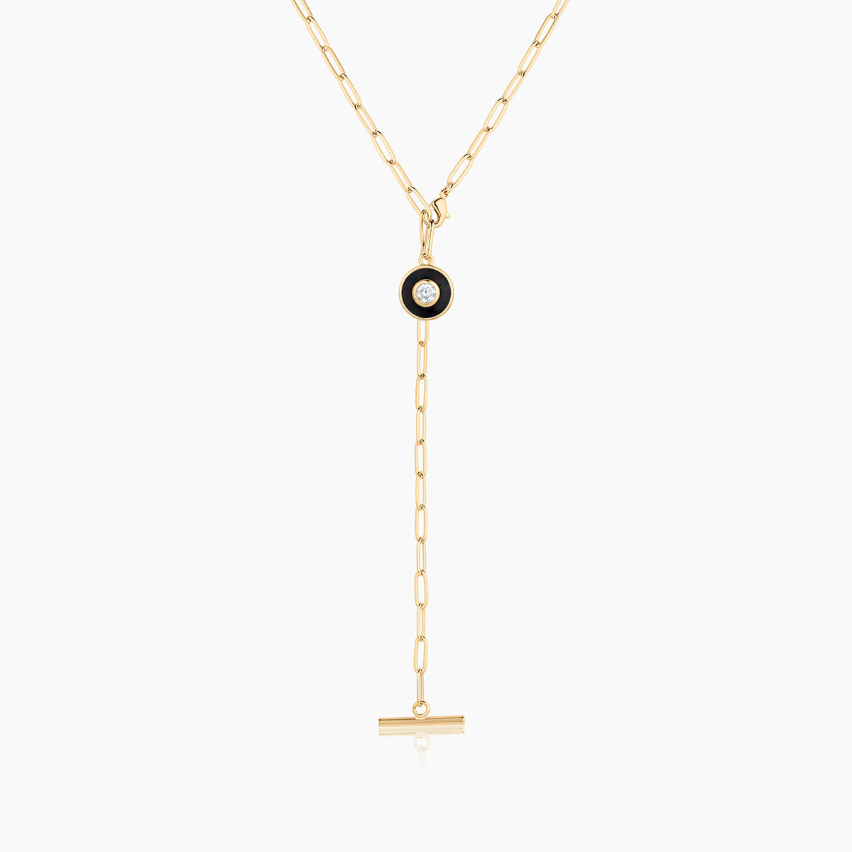 Olivet Black Enamel Lariat Necklace – THATCH