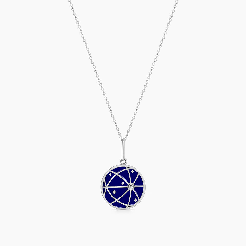 Atlas Blue Enamel Necklace