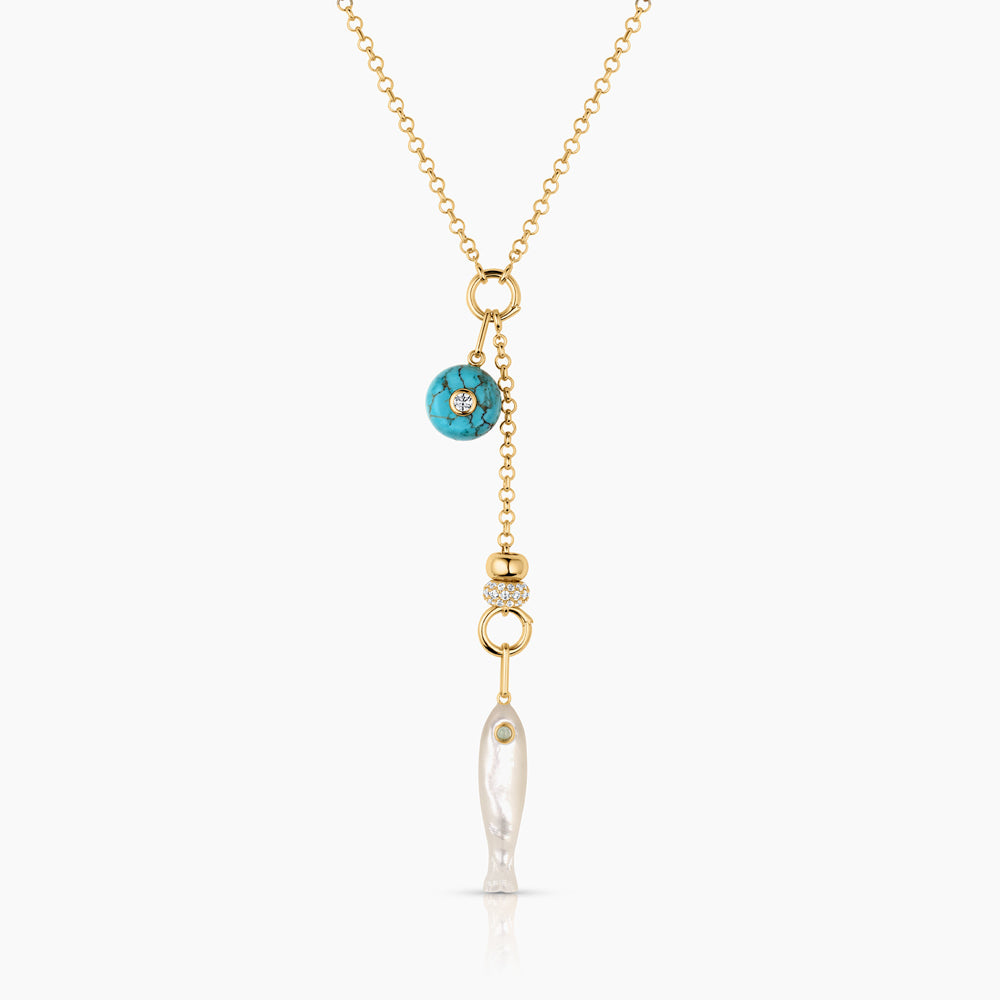 Olivet Black Enamel Lariat Necklace – THATCH