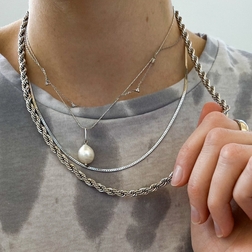 Silver Thatch Rope Bowie Silver Rope Necklace – THATCH