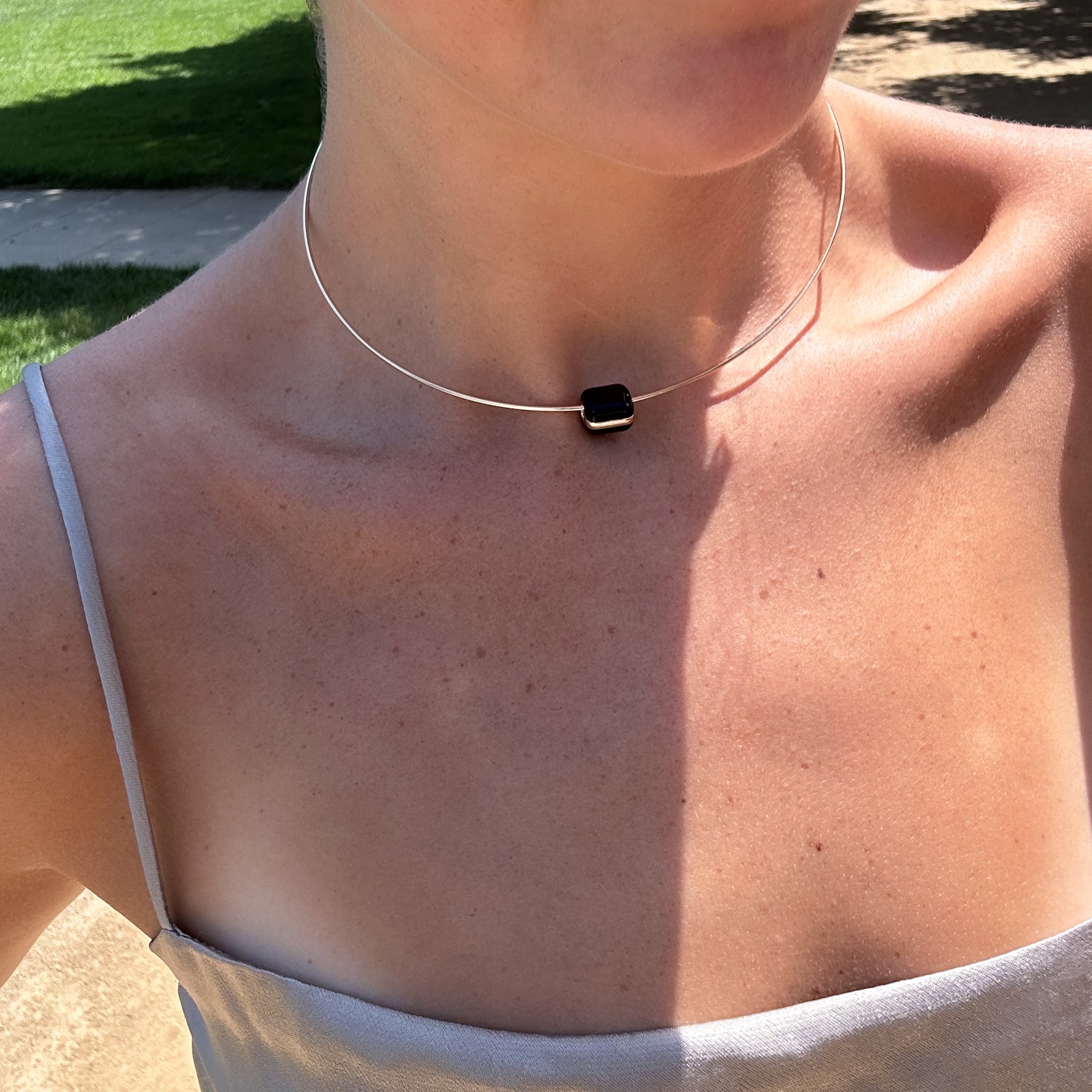 Celine Black Enamel Choker Necklace – THATCH