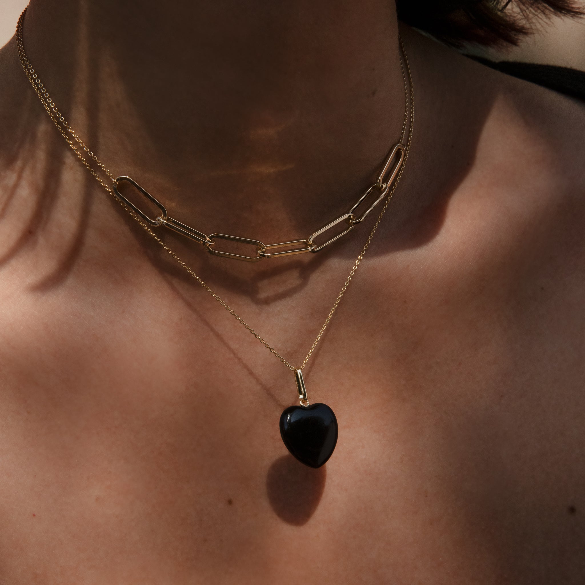ネックレス・ペンダント [SENTIMENTS] NO.435 [BLACK] HEART ONYX NECKLACE Black Onyx Heart Pendant/sterling Silver/ Heart Necklace