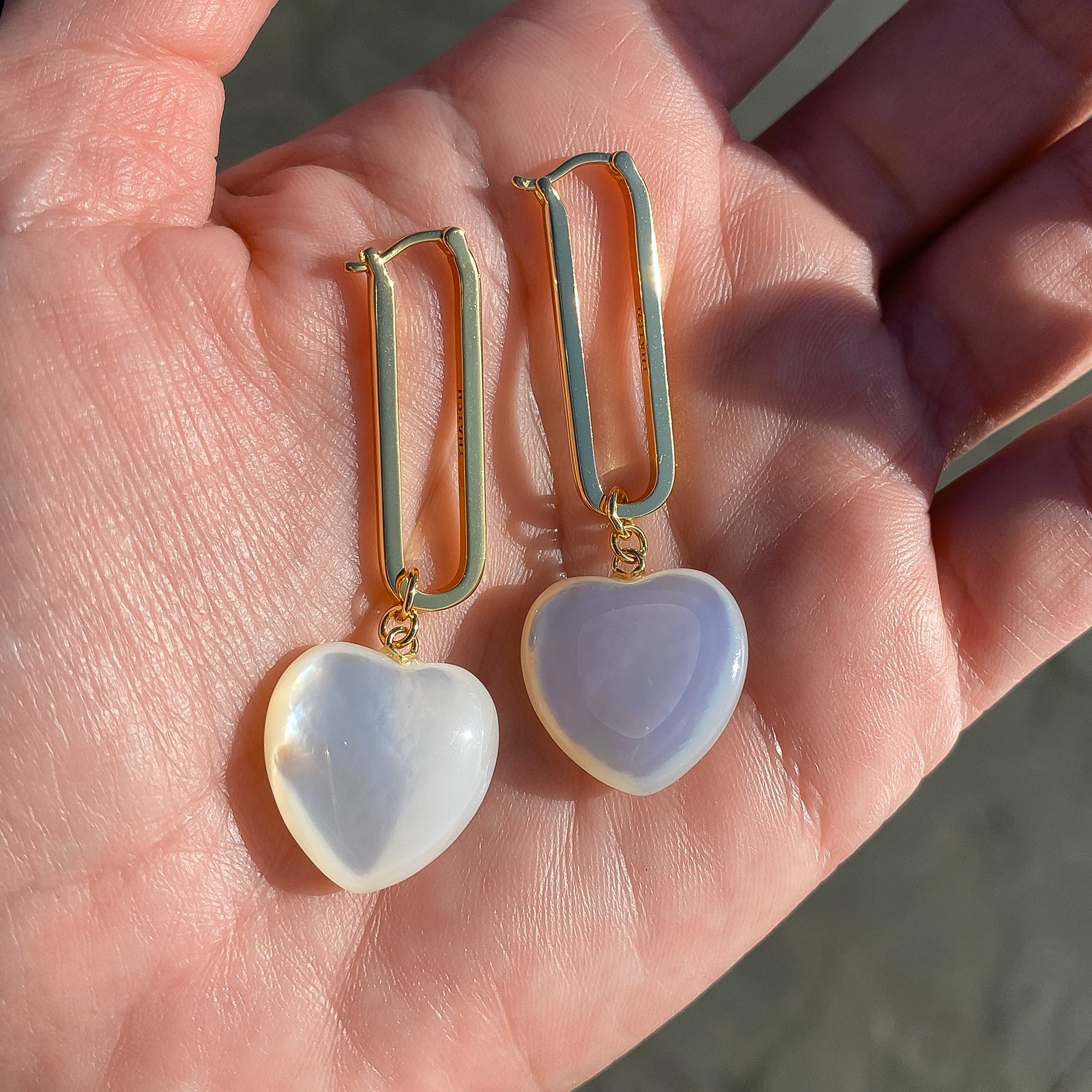 Gemma Mother Of Pearl Heart Earrings – THATCH