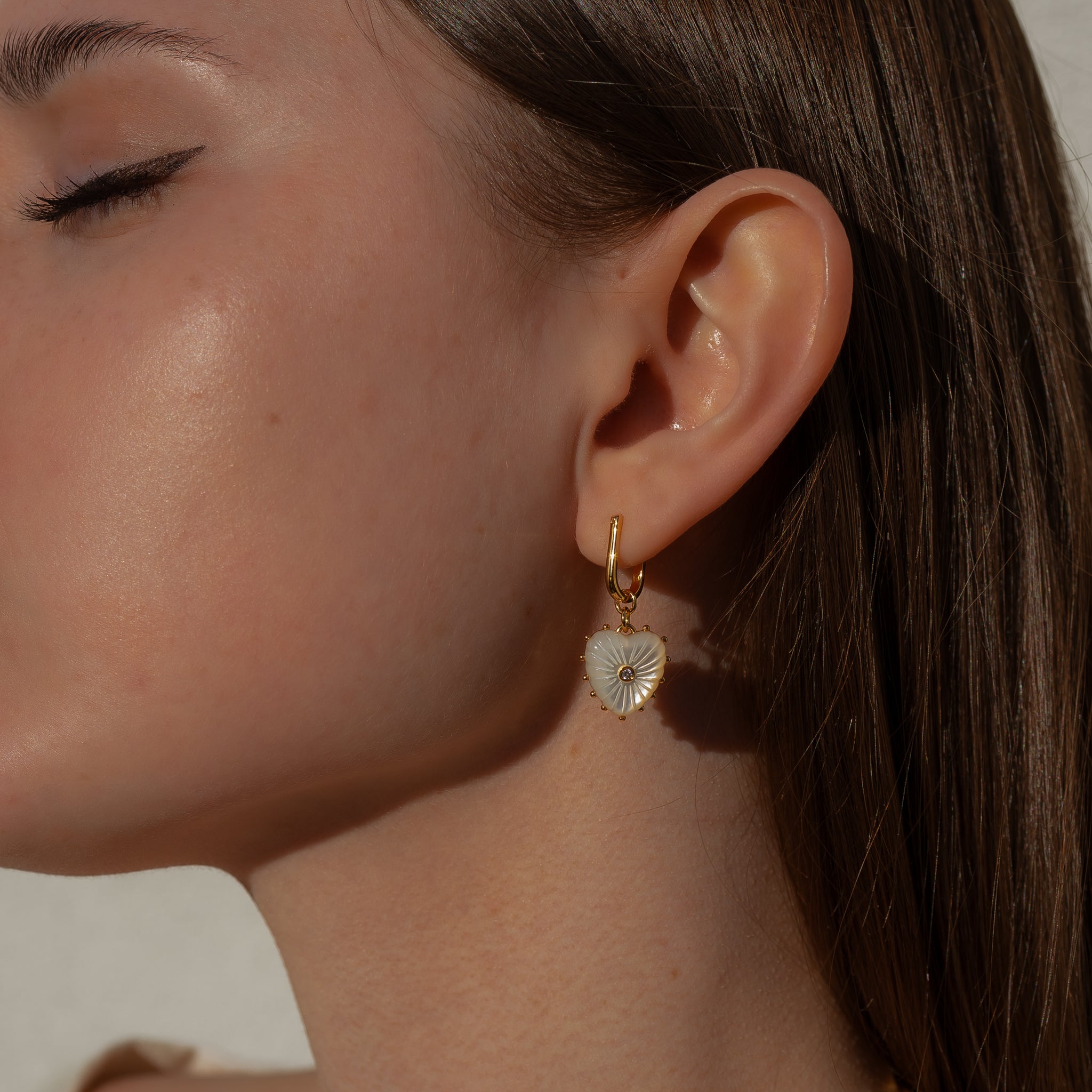 TATIANA☆Onyx Pearl Heart Earring 846c4f5da5bf460ca4eb73e7659365