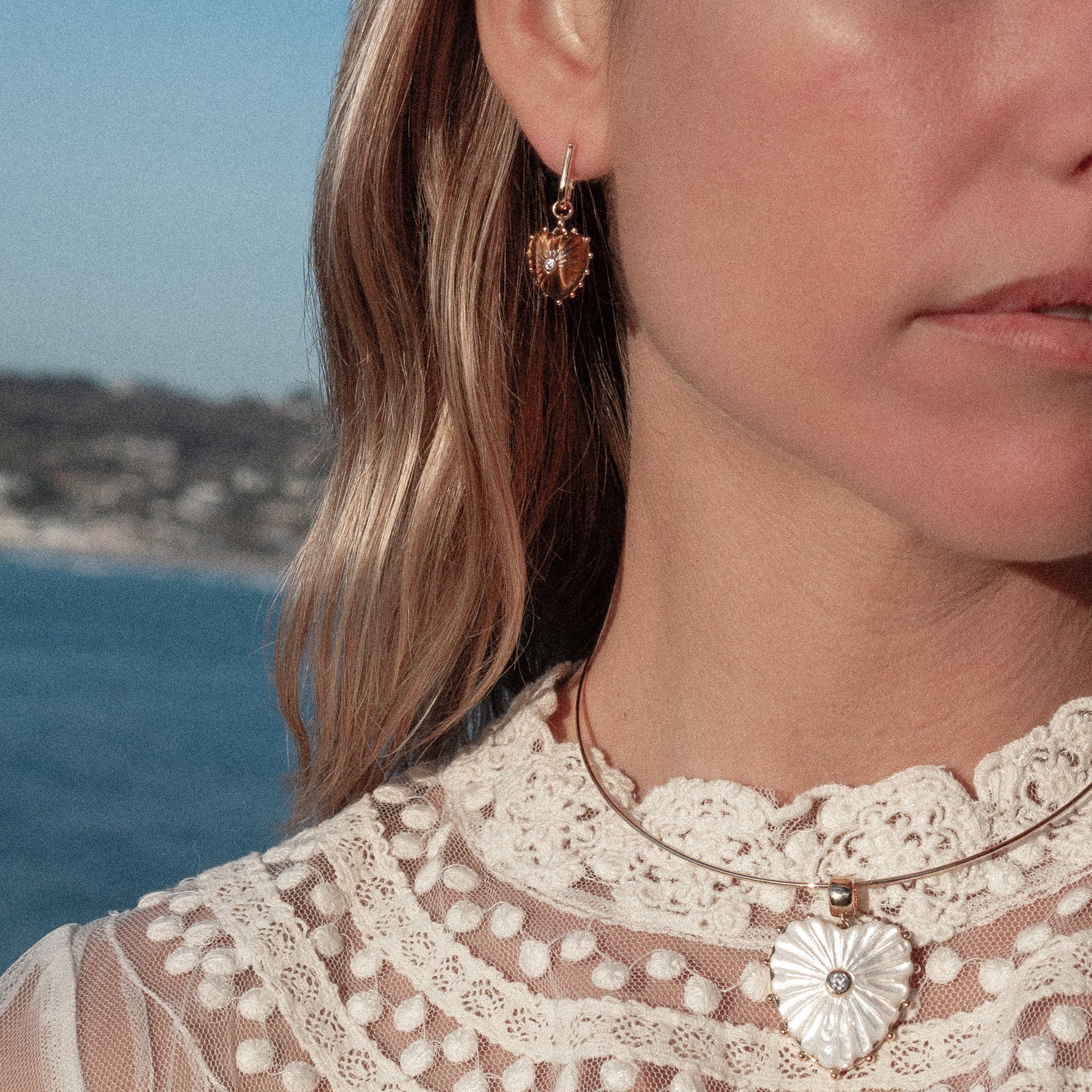 Isabel Tiger's Eye Heart Earrings – THATCH
