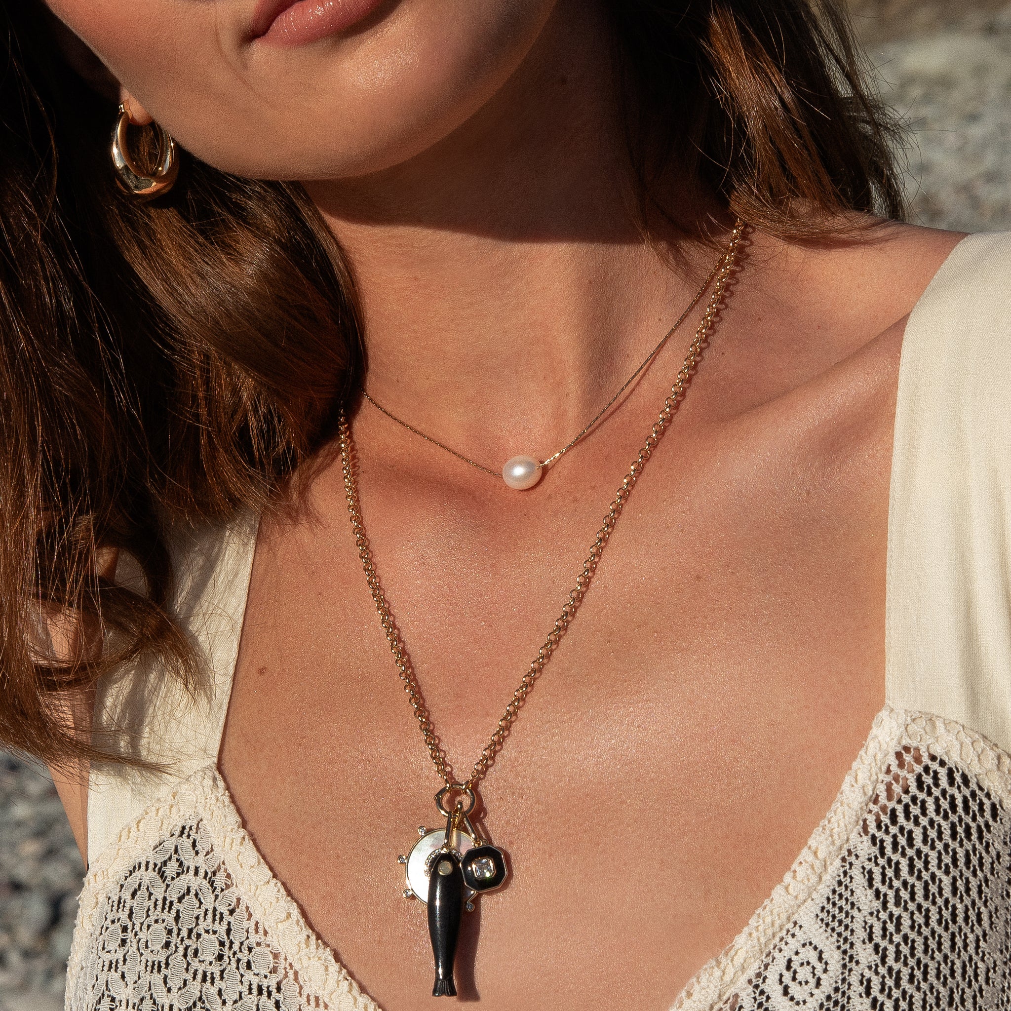 Isla Pearl Snake Chain Necklace – THATCH