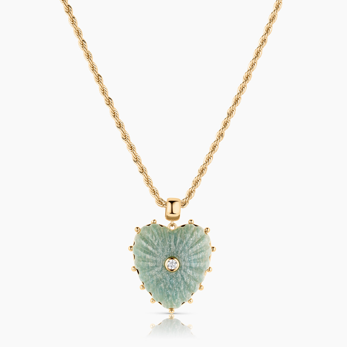 Malene Amazonite Heart Rope Necklace – THATCH