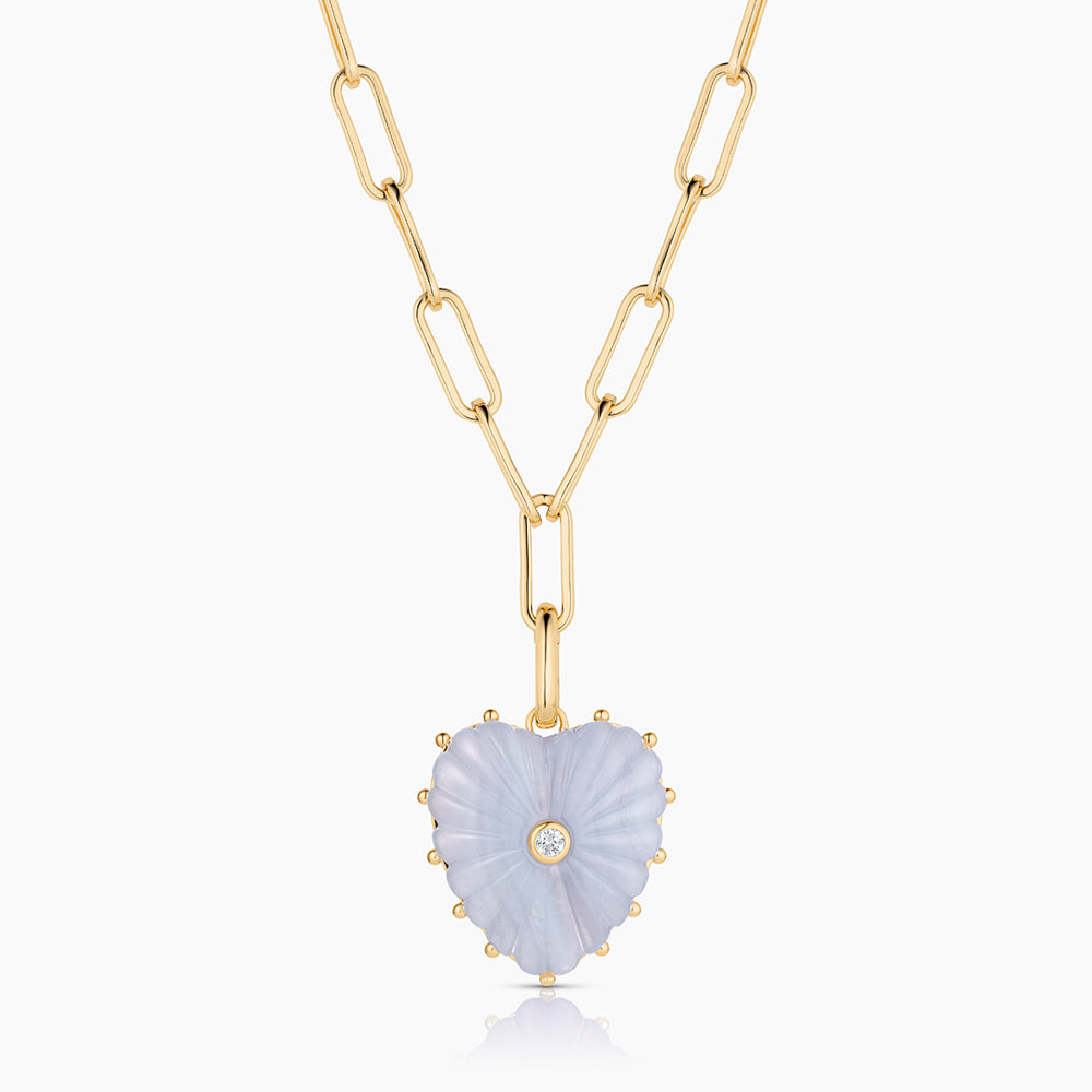 Malene Pink Jade Heart Clip Necklace – THATCH