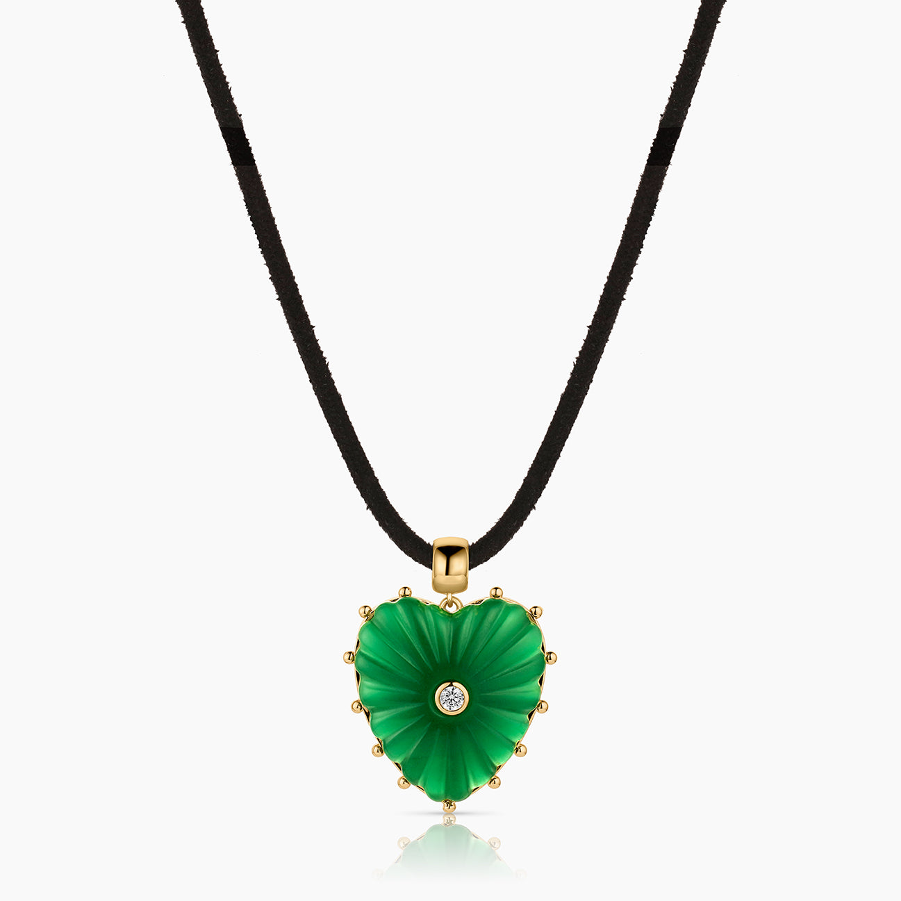 Malene Green Jade Heart Bail – THATCH