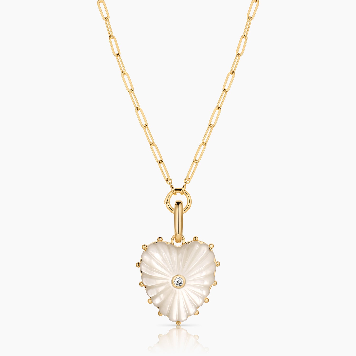 アクセサリー mariestelle Malene Mother Of Pearl Heart Clip – THATCH