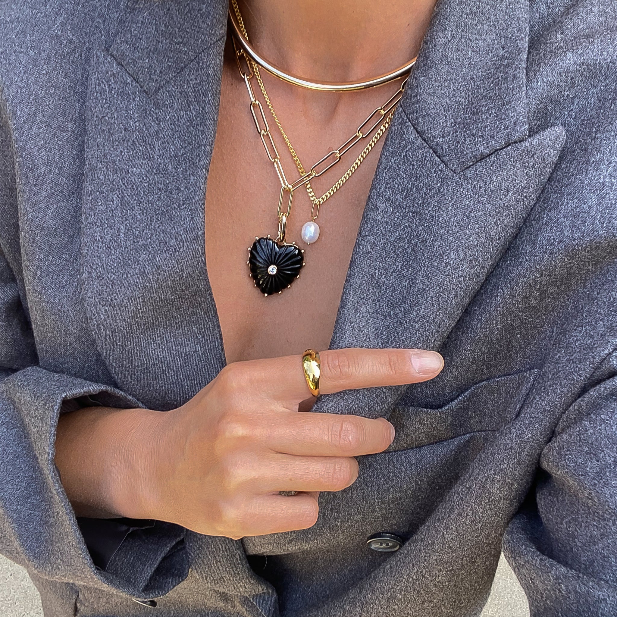 Malene Onyx Clip Necklace – THATCH