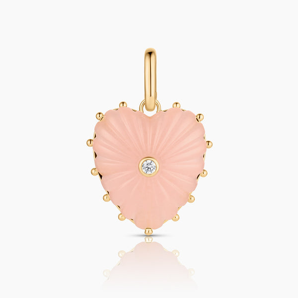 Malene Pink Jade Heart Clip – THATCH