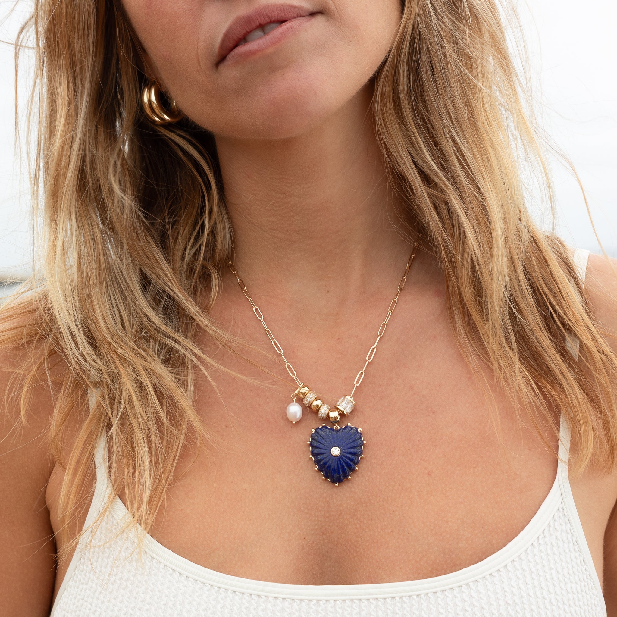 Soirée Lapis Heart Necklace – THATCH