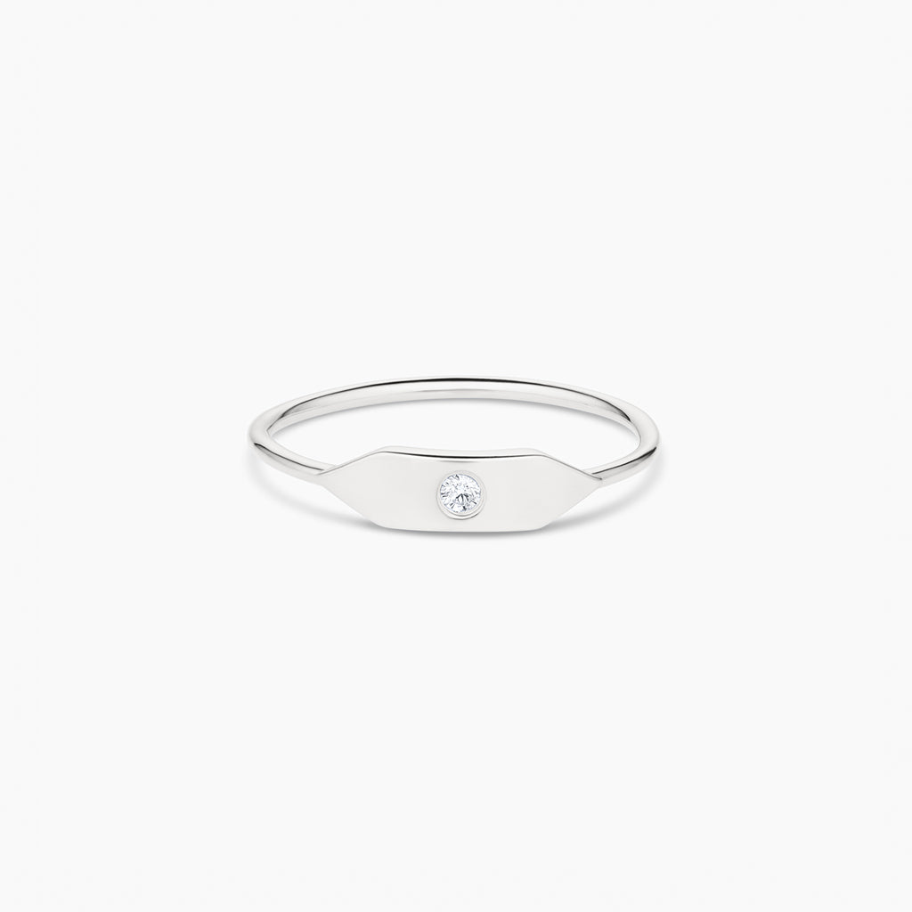 Stacking Signet Ring with Stone