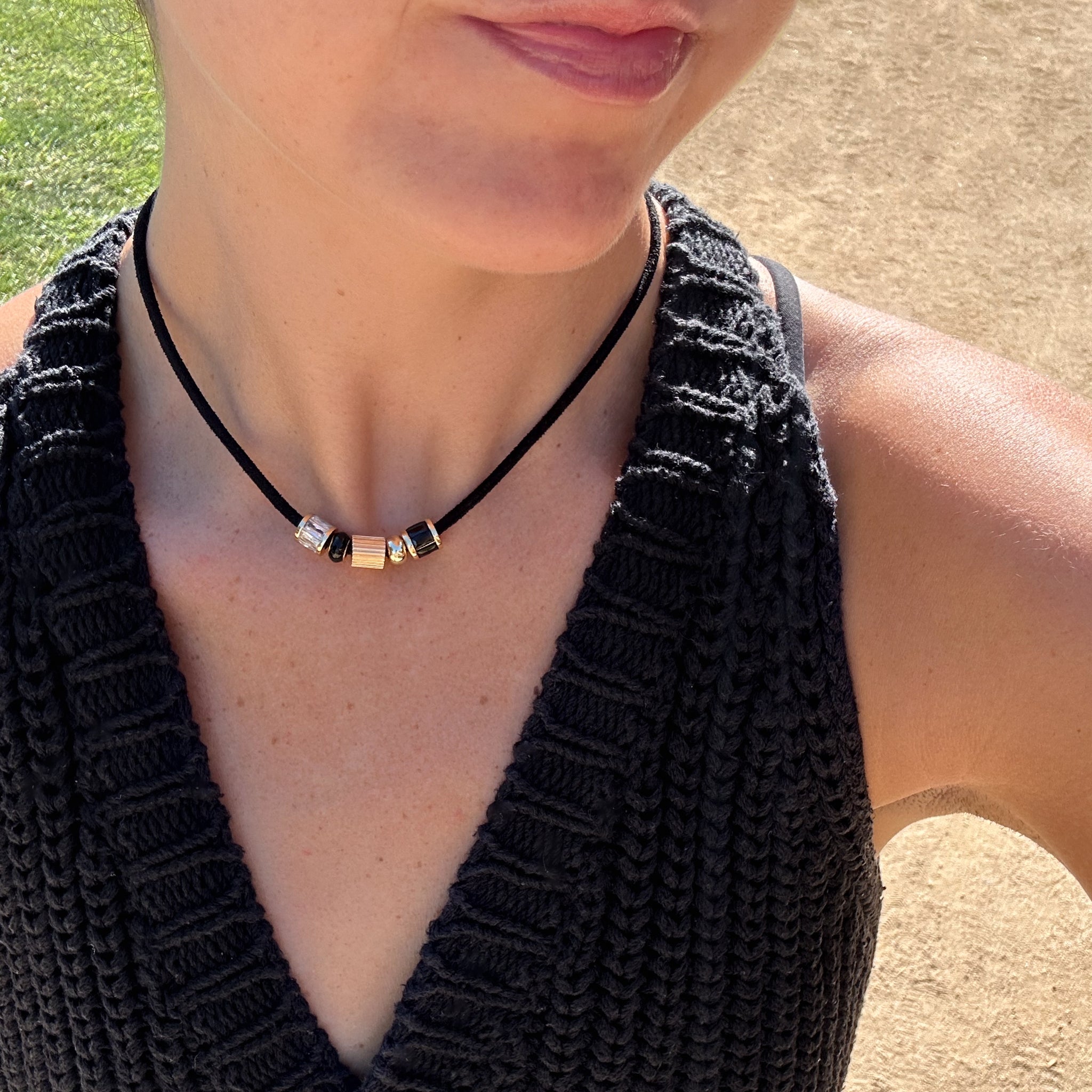 Rya Noir Leather Cord Necklace – THATCH